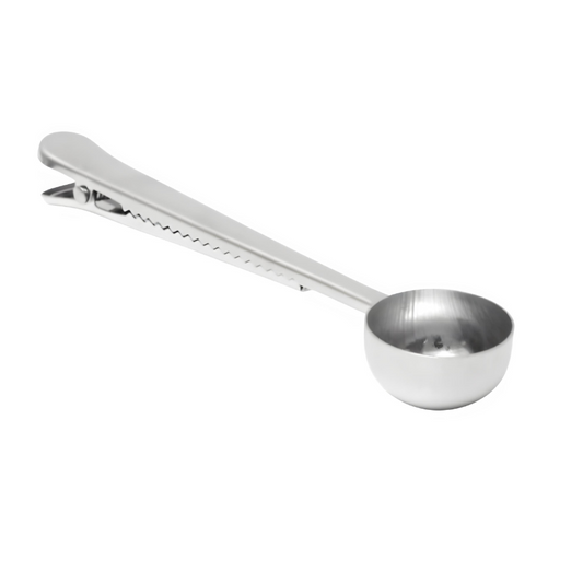Cuillère doseuse à café avec pince de fermeture