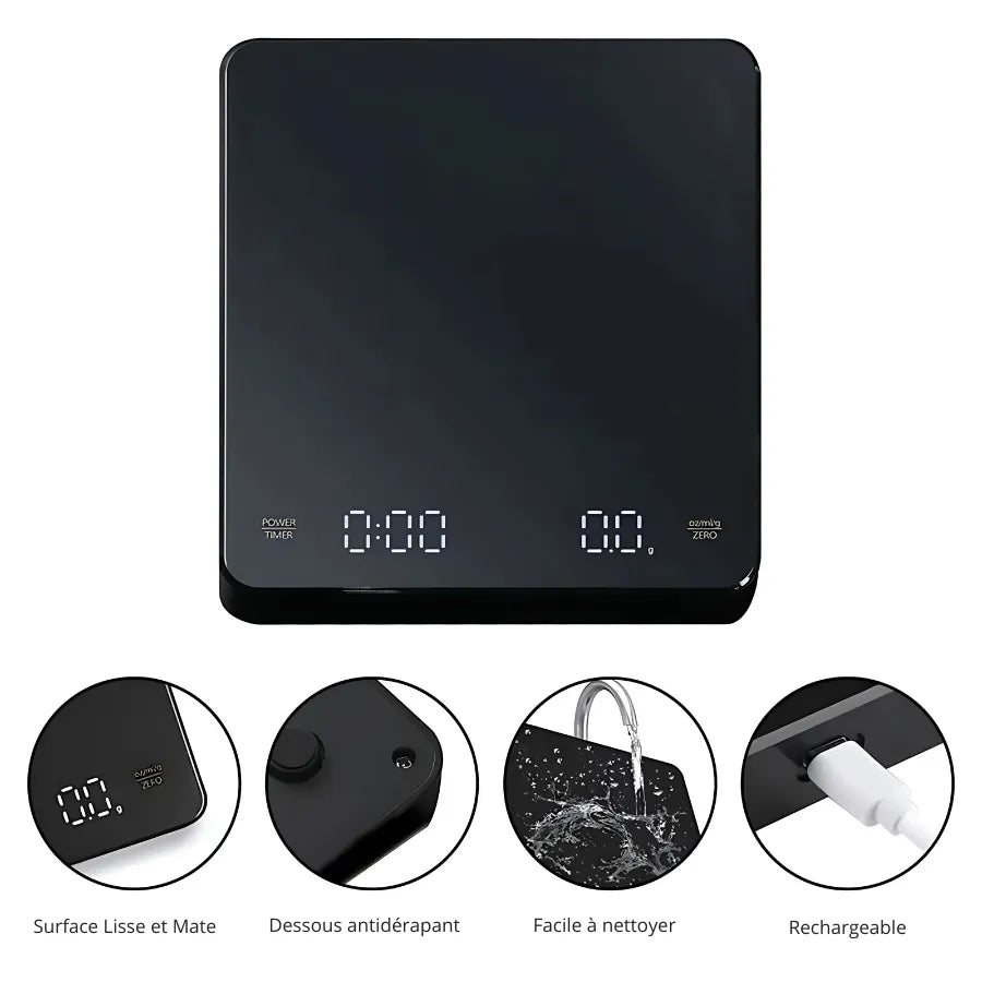 Balance à Café de Haute Précision – Minuterie et Recharge USB-C