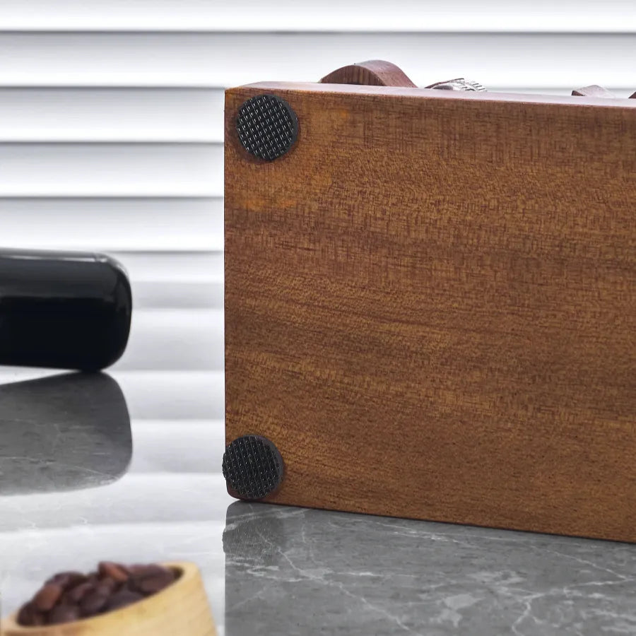 Station de bourrage espresso en bois