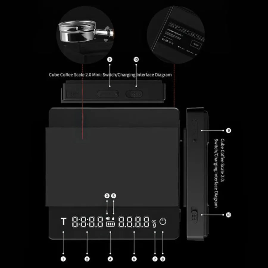 MHW-3BOMBER - Cube coffee scale 2.0 mini