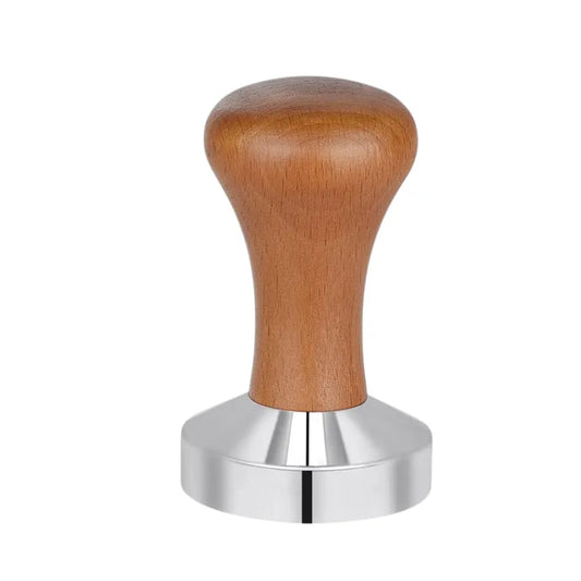 Tamper à café en bois et acier inoxydable