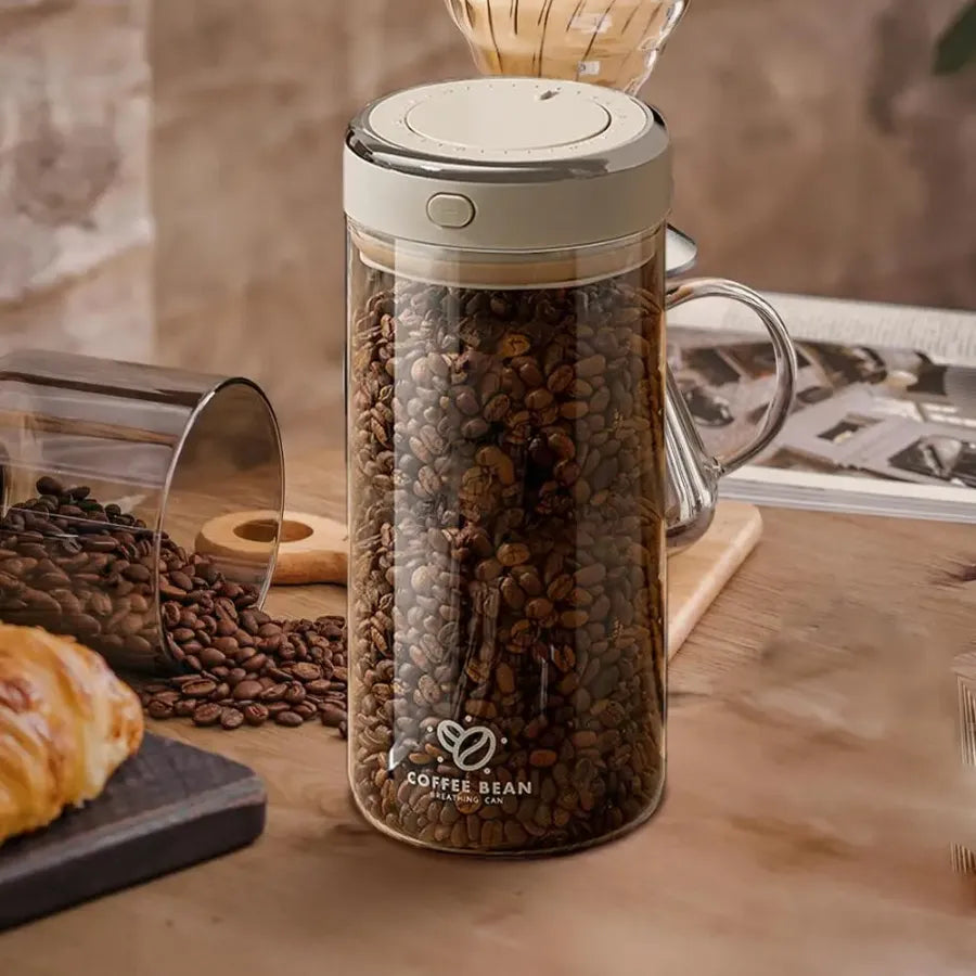 Boîte de Conservation Sous Vide pour Café en Verre