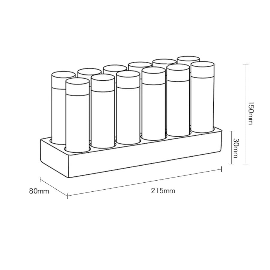 Set tubes Verre & Socle Noyer - Conservation Café