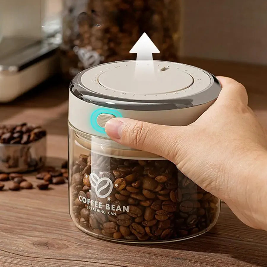 Boîte de Conservation Sous Vide pour Café en Verre