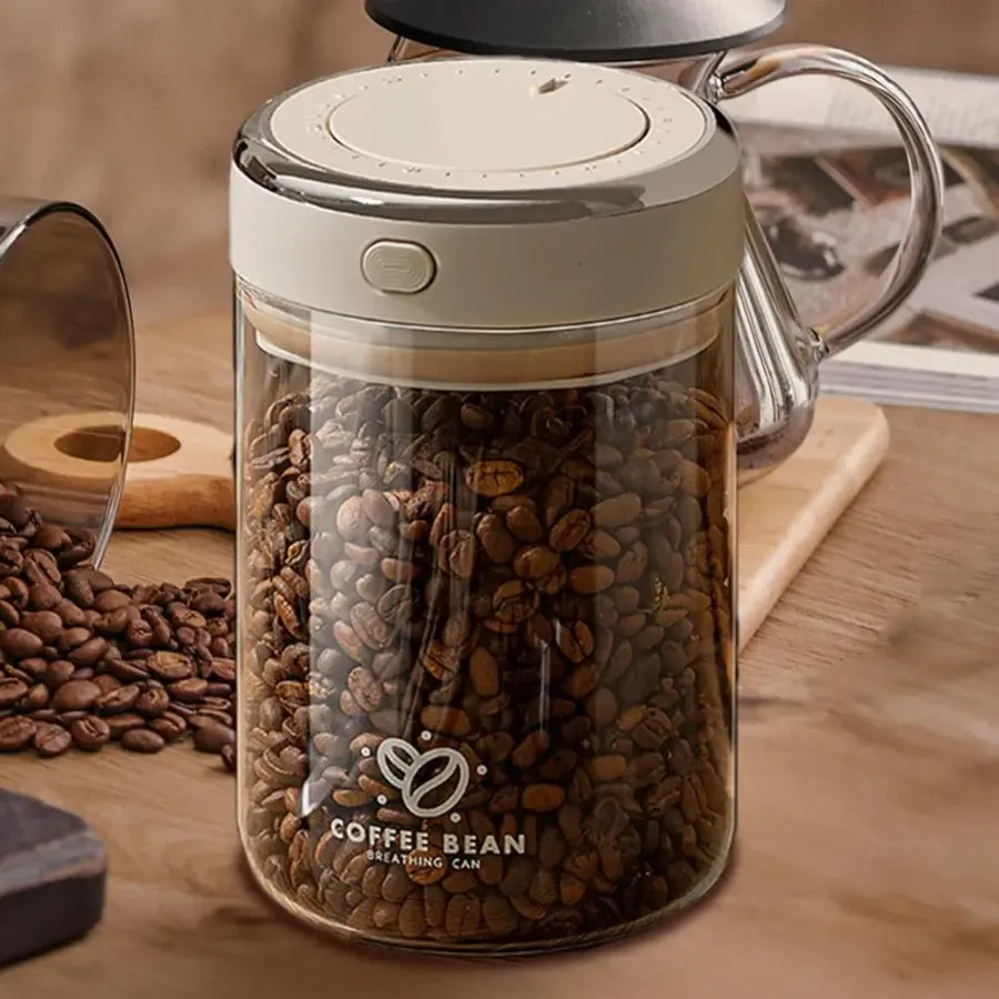 Boîte de Conservation Sous Vide pour Café en Verre