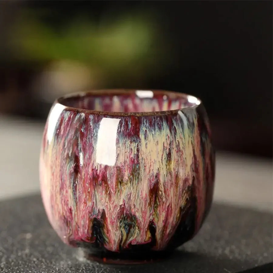 Tasse à Café Japonaise en Céramique - Maroon