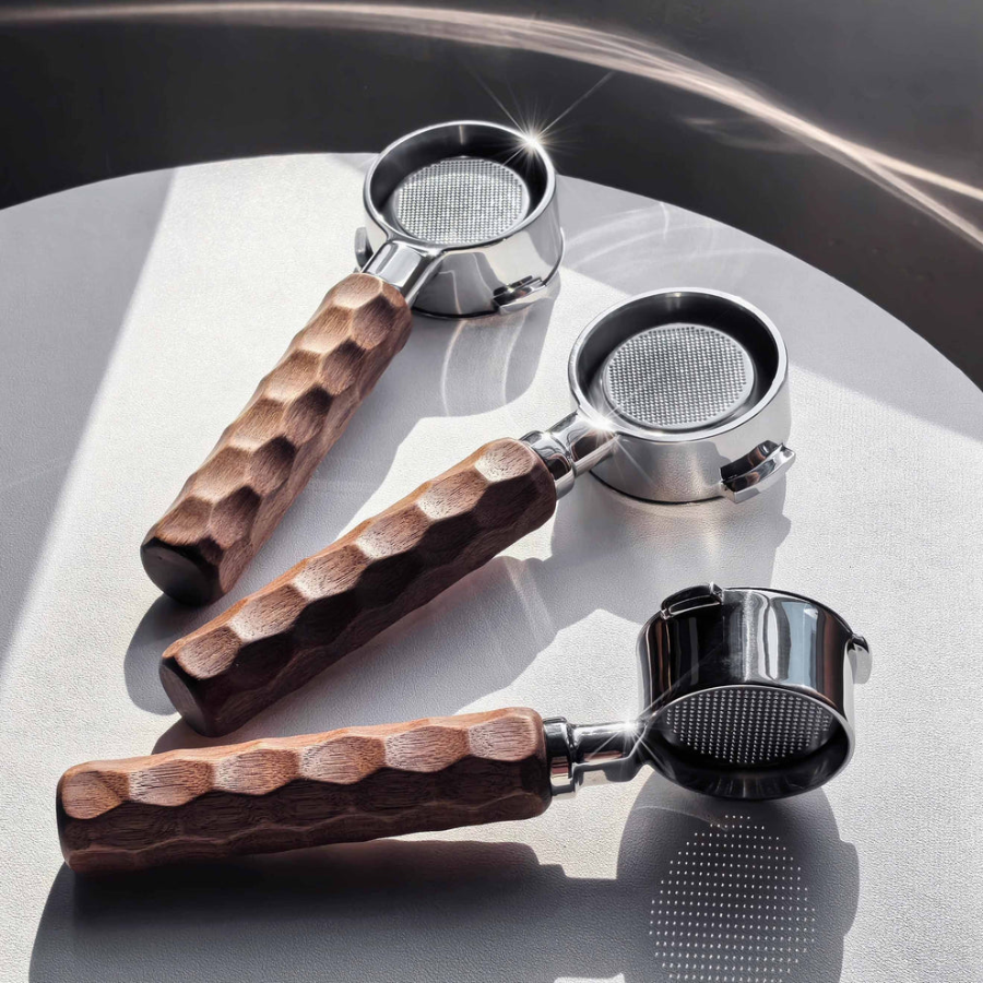 Porte-filtre espresso 54 mm Sage/Breville – Manche bois Dragon Ridge – Bottomless ou Double becs